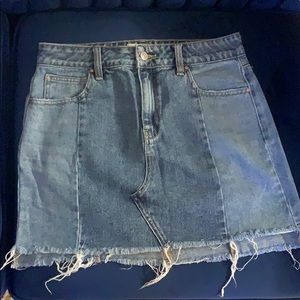 Two tone denim mini skirt